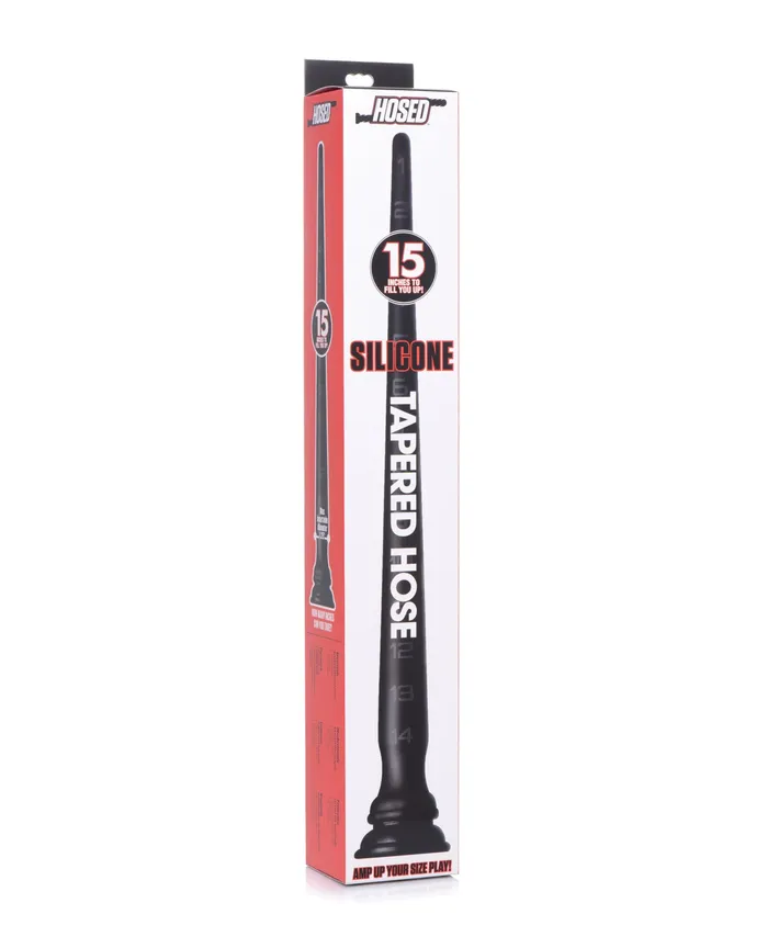 Hosed Anal Hosed Tapered Silicone Hose Flexible Anal Play 15in Black