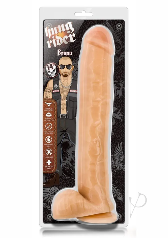 Hung Rider Bruno Dildo with Balls 14in Vanilla Hung Rider Dildos