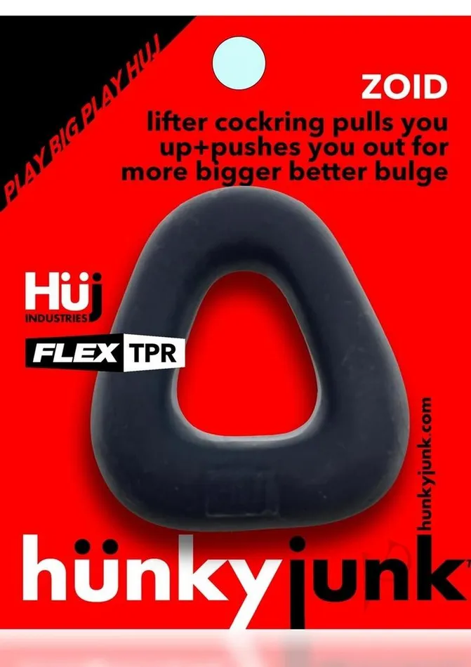 Hunkyjunk Vibrators Hunkyjunk Zoid Trapezoid Lifter Cockring Tar Ice