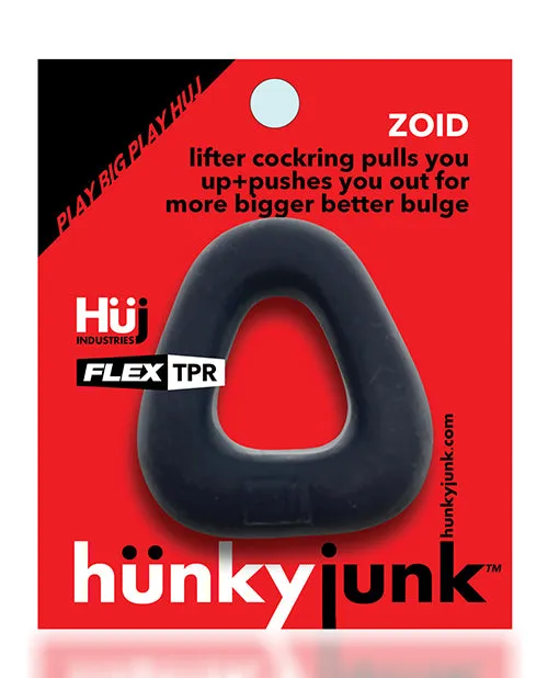 Hunkyjunk Vibrators Hunkyjunk Zoid Trapezoid Lifter Cockring Tar Ice