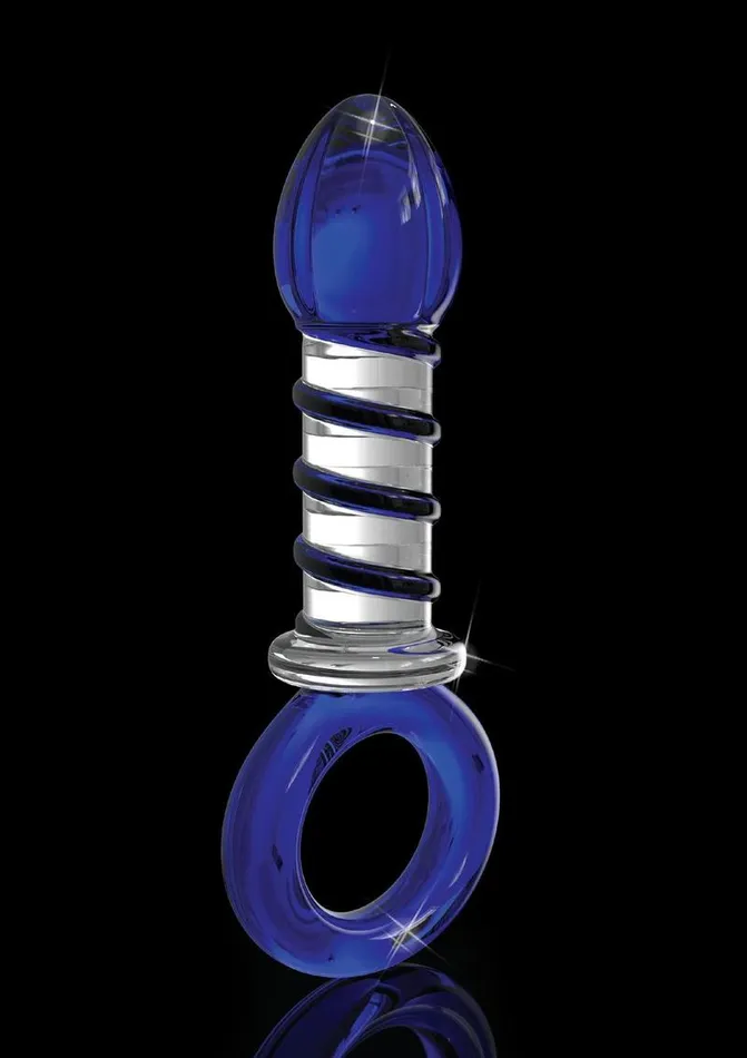 Icicles No 81 Textured Glass Juicer Anal Probe ClearBlue Icicles Anal