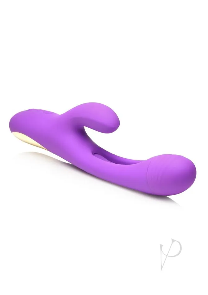 Inmi Vibrators Inmi TriFlick Flicking Rechargeable Silicone Rabbit Vibrator Purple