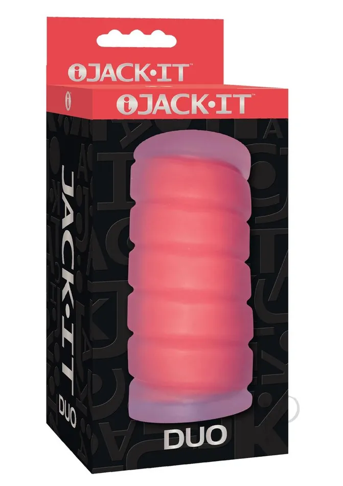 JackIt Stroker Duo Masturbator Cherry Jack It Male Sex Toys
