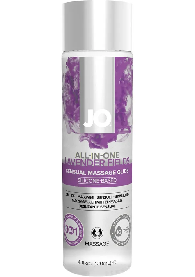 JO AllInOne Silicone Massage Glide Lavender 4oz System Jo Female Sex Toys