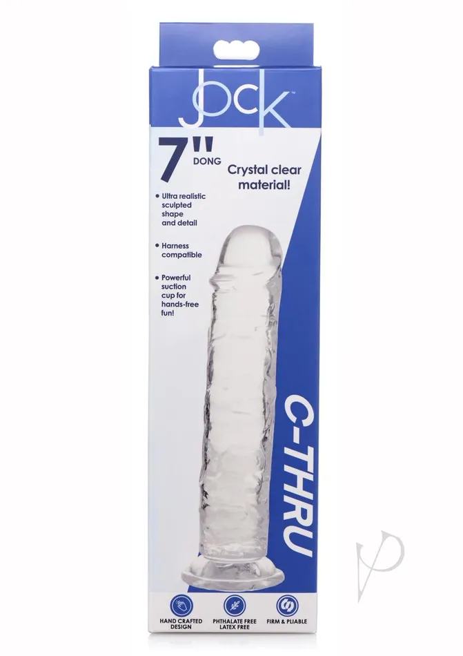 Jock CThru Realistic Dong 7in Clear Jock Dildos