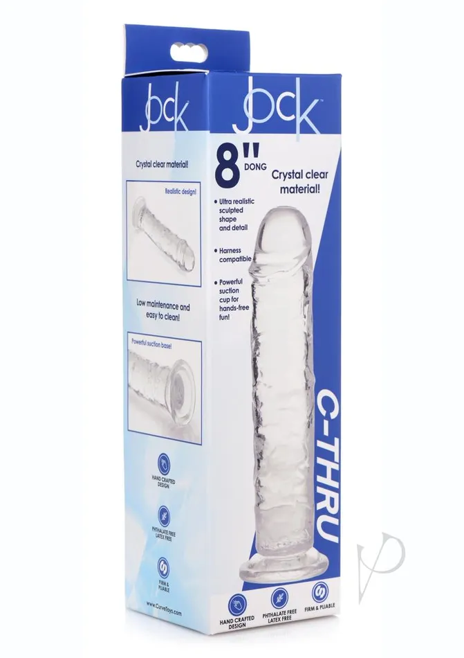 Jock Dildos Jock CThru Slim Realistic Dong 8in Clear