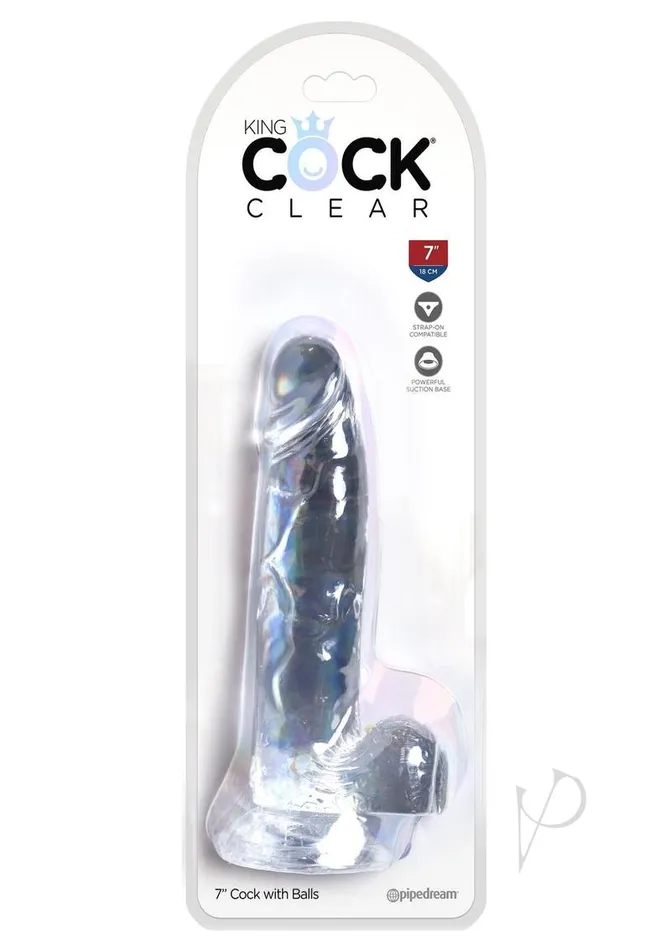 King Cock Dildos King Cock Clear Dildo with Balls 7in Clear