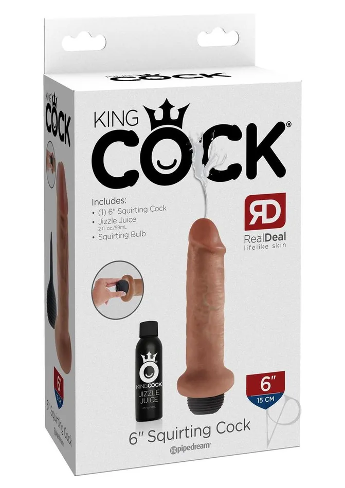 King Cock King Cock Squirting Dildo 6in Caramel Dildos