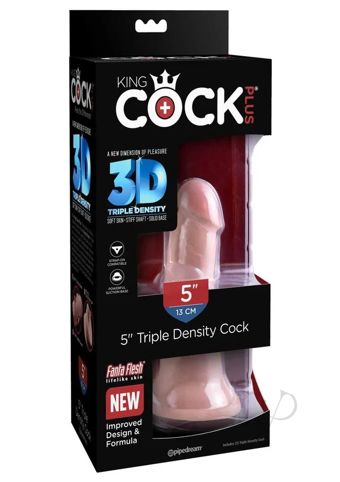King Cock Plus Triple Density Dildo 5in Vanilla King Cock Dildos