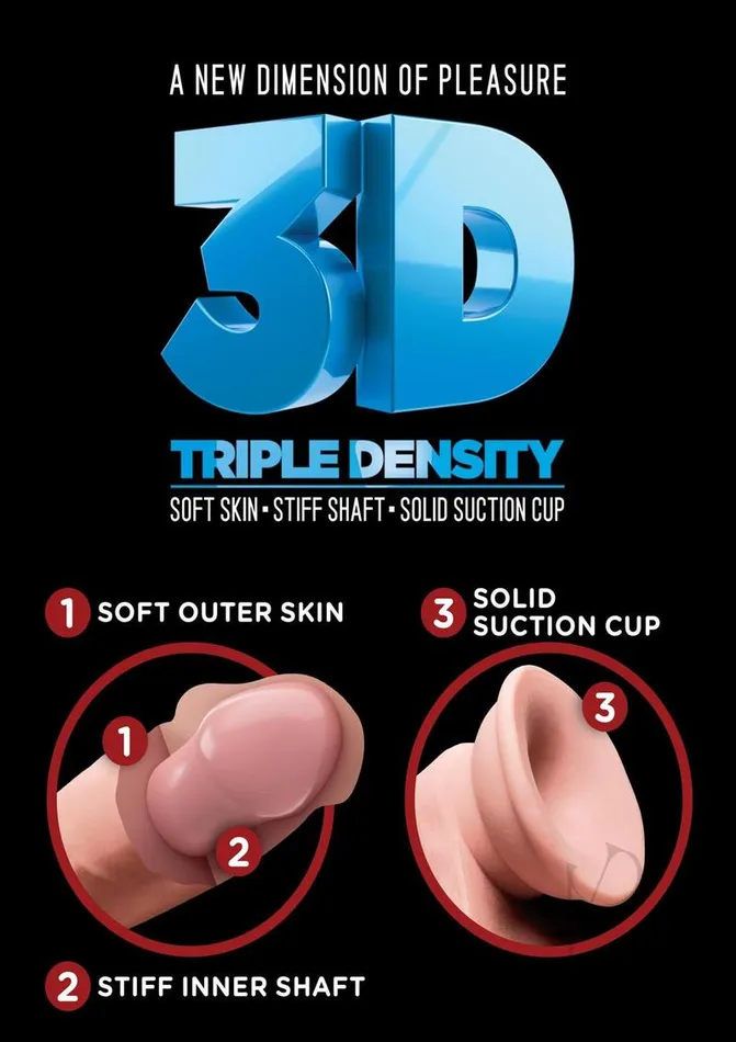 King Cock Plus Triple Density Dildo 5in Vanilla King Cock Dildos