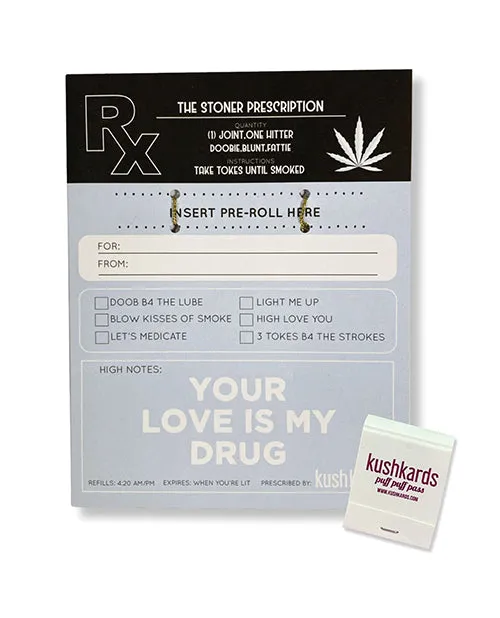 Kush Kards Dildos The Stoner Prescription Greeting Card wMatchbook