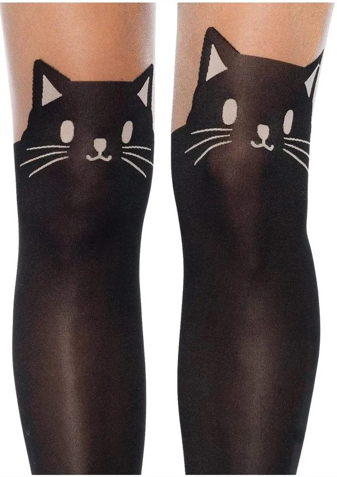 Leg Avenue Anal Leg Avenue Black Cat Spandex Opaque Pantyhose with Sheer Thigh Accent OS BlackNude Leg Avenue Anal Leg Avenue Black Cat Spandex Opaque Pantyhose with Sheer Thigh Accent OS BlackNude