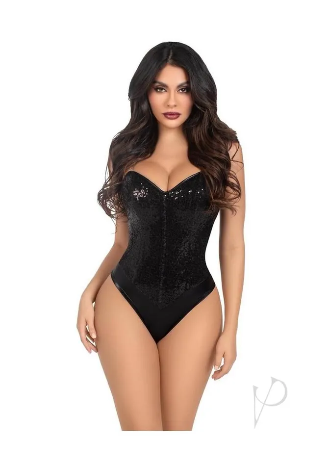 Leg Avenue Sequin Boned Snap Crotch Bodysuit with Detachable Clear Strap 2 Piece Medium Black Leg Avenue Anal Leg Avenue Sequin Boned Snap Crotch Bodysuit with Detachable Clear Strap 2 Piece Medium Black Leg Avenue Anal