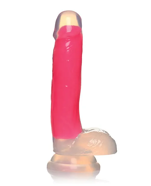 Lollicock Dildos Lollicock Glow in the Dark Silicone Dildo with Balls 7in Pink