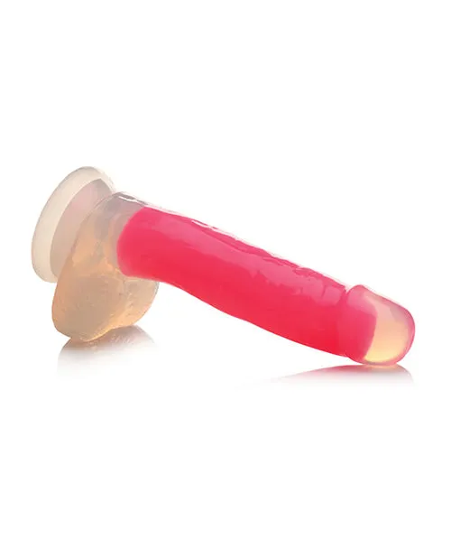 Lollicock Dildos Lollicock Glow in the Dark Silicone Dildo with Balls 7in Pink