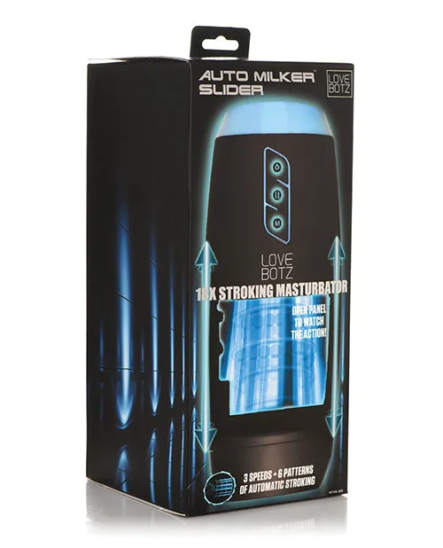LoveBotz The Milker Slider 18X Rechargeable Stroking Masturbator BlackClear Lovebotz Anal