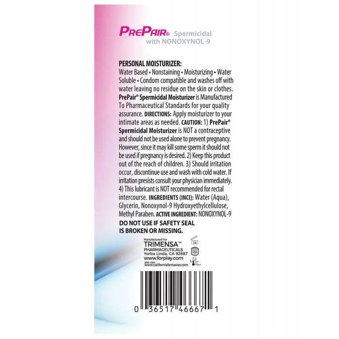 Lubricants Prepair Spermicidal Lubricant