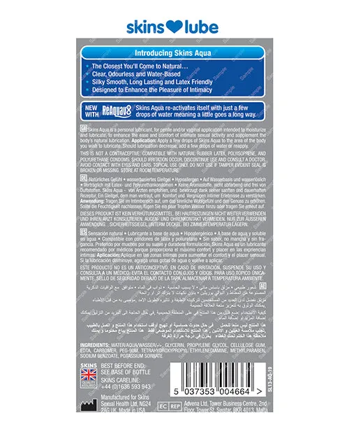 Lubricants Skins Aqua Water Based Lubricant 85oz Skins