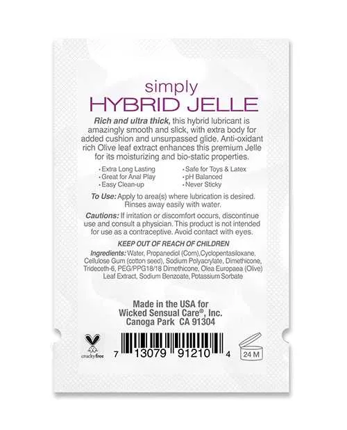Lubricants Wicked Sensual Care Wicked Sensual Care Simply Hybrid Jelle Lubricant 1 oz Lubricants Wicked Sensual Care Wicked Sensual Care Simply Hybrid Jelle Lubricant 1 oz