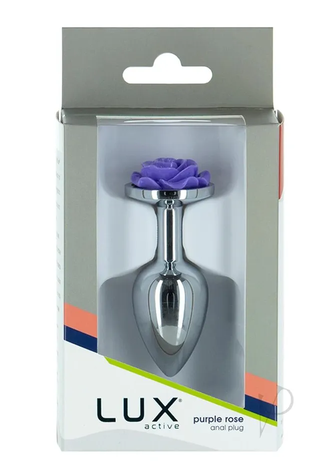 Lux Active Anal Lux Active Rose Anal Plug 3in SilverPurple