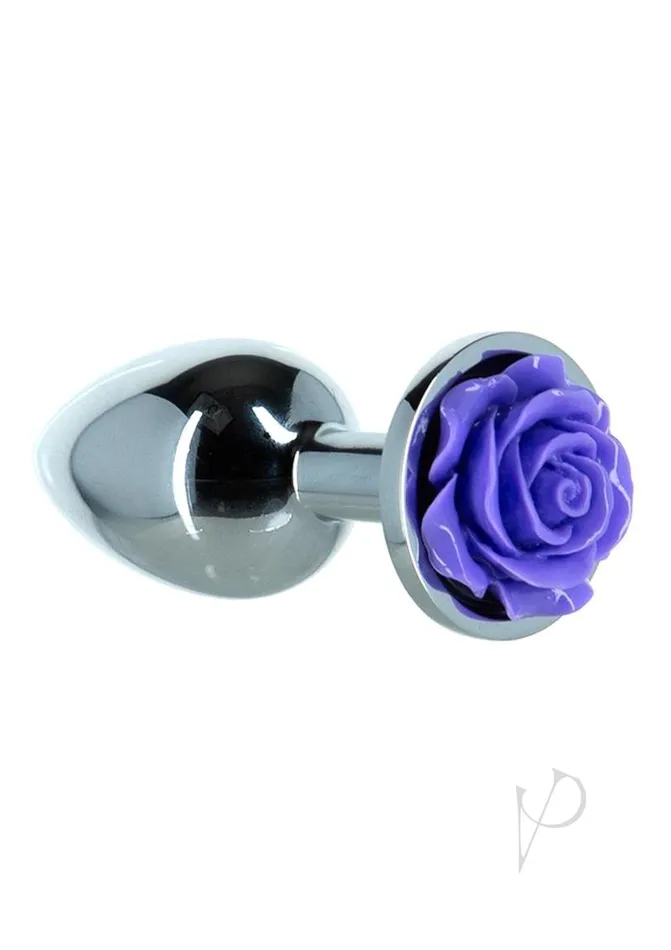 Lux Active Anal Lux Active Rose Anal Plug 3in SilverPurple