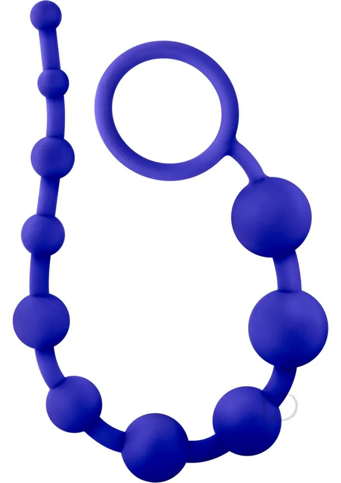 Luxe Anal Luxe Silicone 10 Anal Beads Indigo