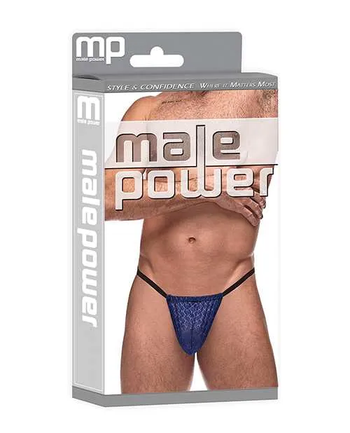 Male Power Vibrators Diamond Mesh Posing Strap Blue OS Male Power Vibrators Diamond Mesh Posing Strap Blue OS