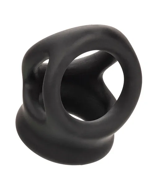 Male Sex Toys Alpha Liquid Silicone Dual Cage and Ring Black Alpha Male Sex Toys Alpha Liquid Silicone Dual Cage and Ring Black Alpha