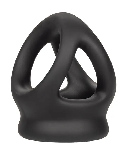 Male Sex Toys Alpha Liquid Silicone Dual Cage and Ring Black Alpha Male Sex Toys Alpha Liquid Silicone Dual Cage and Ring Black Alpha