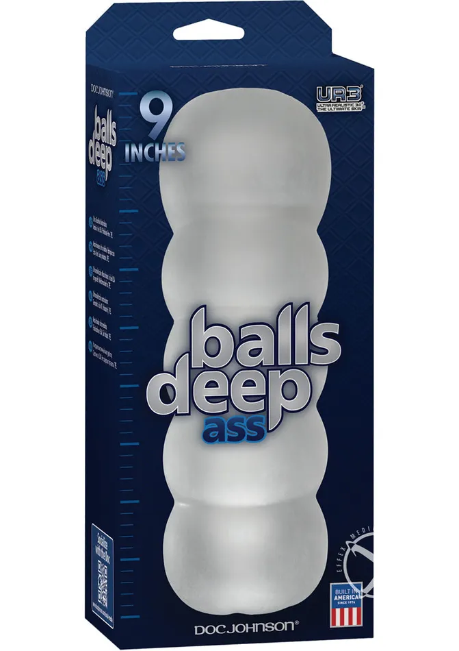 Male Sex Toys Doc Johnson Balls Deep Ultraskyn Masturbator Butt Frost