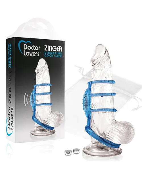 Male Sex Toys Doctor Love Doctor Loves Zinger Vibrating Cock Cage Blue