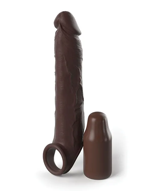 Male Sex Toys Fantasy X Tensions Fantasy XTension Elite Silicone 7in Sleeve and 3in Plug Chocolate