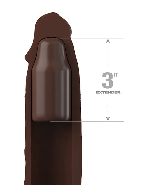 Male Sex Toys Fantasy X Tensions Fantasy XTension Elite Silicone 7in Sleeve and 3in Plug Chocolate