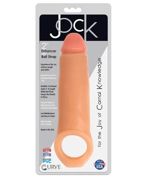Male Sex Toys Jock Jock Realistic Penis Enhancer with Ball Strap 2in Vanilla