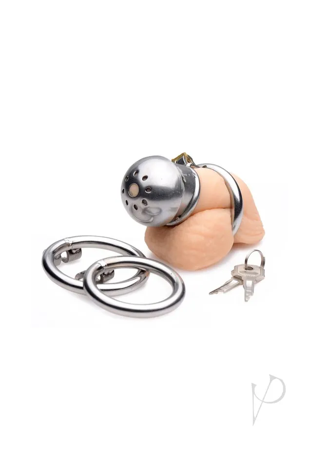 Male Sex Toys Master Series Exile Deluxe Locking Confinement Cage Gray Master Series