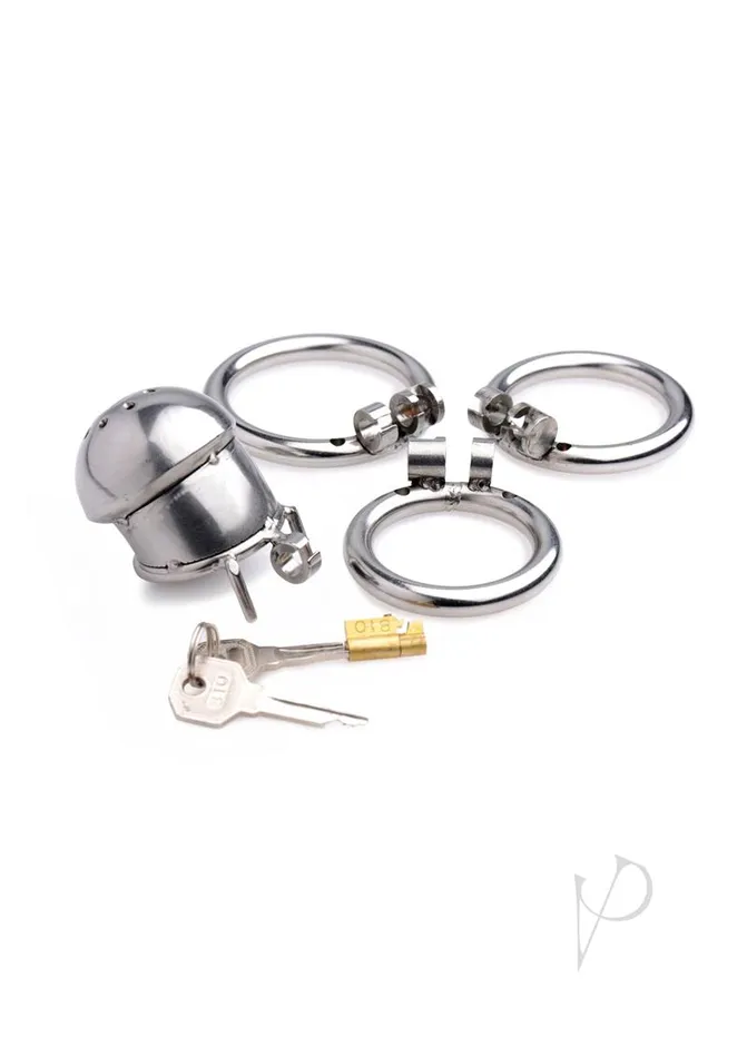 Male Sex Toys Master Series Exile Deluxe Locking Confinement Cage Gray Master Series
