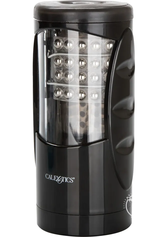 Male Sex Toys Optimum Power Optimum Power Ultimate Power Stroker Beaded Vibrating Masturbator Black