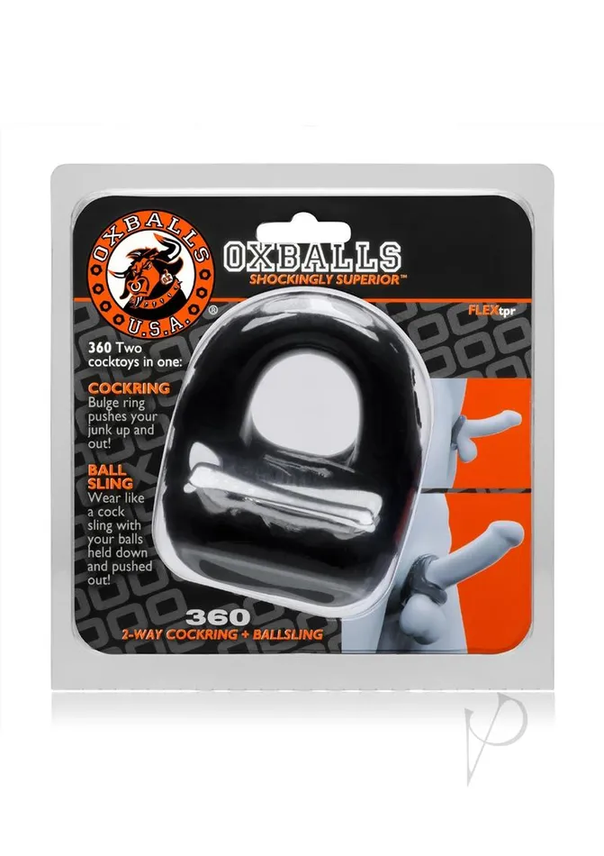 Male Sex Toys Oxballs Oxballs 360 2Way Cock Ring and Ball Sling Black