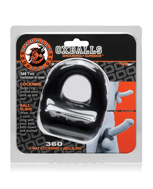 Male Sex Toys Oxballs Oxballs 360 2Way Cock Ring and Ball Sling Black