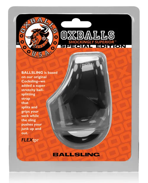 Male Sex Toys Oxballs Oxballs Ball Sling with Ball Splitter Strap Black