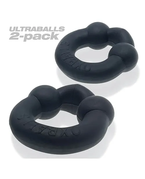Male Sex Toys Oxballs Ultraballs Cock Ring Set 2 pack Night Edition Oxballs