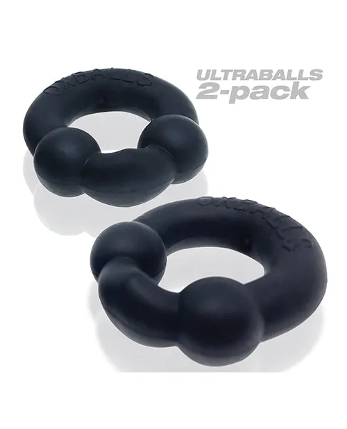Male Sex Toys Oxballs Ultraballs Cock Ring Set 2 pack Night Edition Oxballs