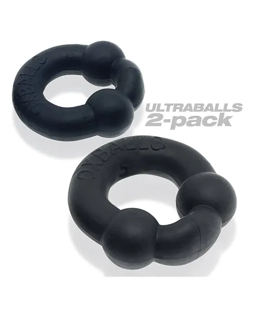 Male Sex Toys Oxballs Ultraballs Cock Ring Set 2 pack Night Edition Oxballs