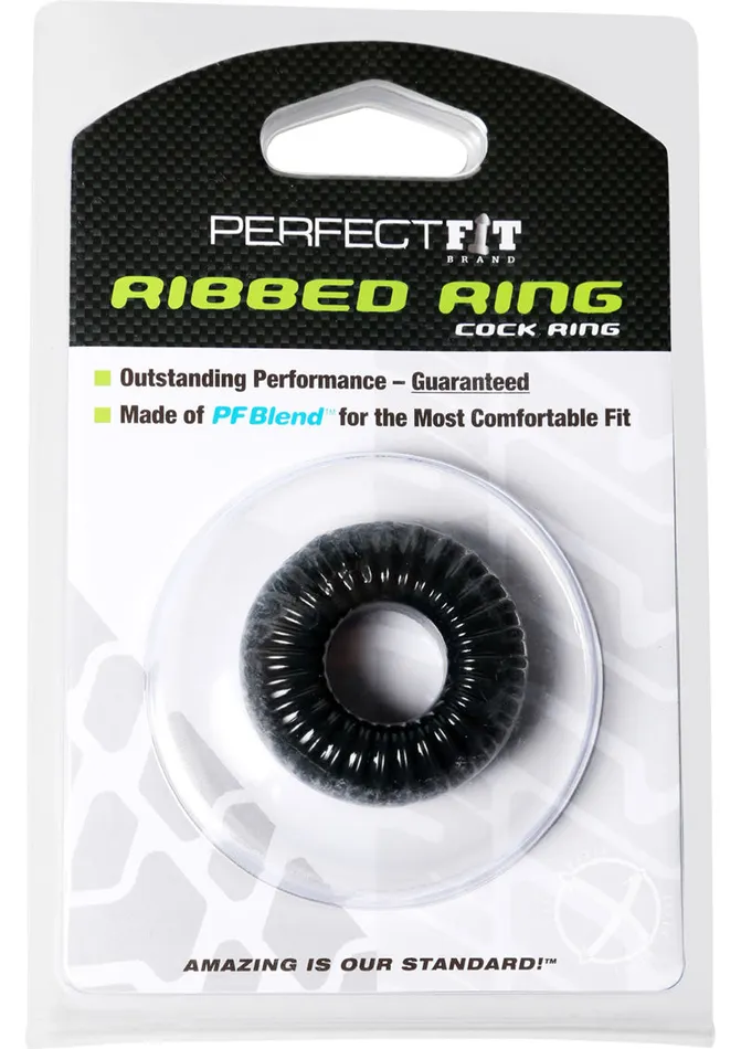 Male Sex Toys Perfect Fit Perfect Fit Ribbed Ring Cock Ring Black
