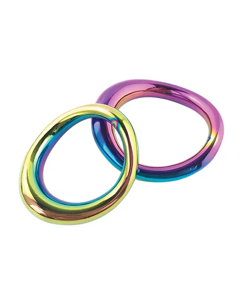 Male Sex Toys Plesur Plesur 134 Metal Cock Ring Rainbow
