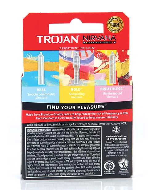 Male Sex Toys Trojan Trojan Nirvana Condom Pack of 3