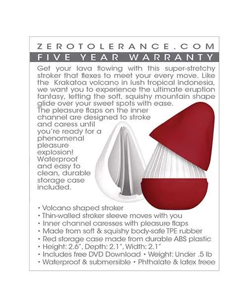 Male Sex Toys Zero Tolerance Krakatoa Volcano Stroker WhiteRed Zero Tolerance