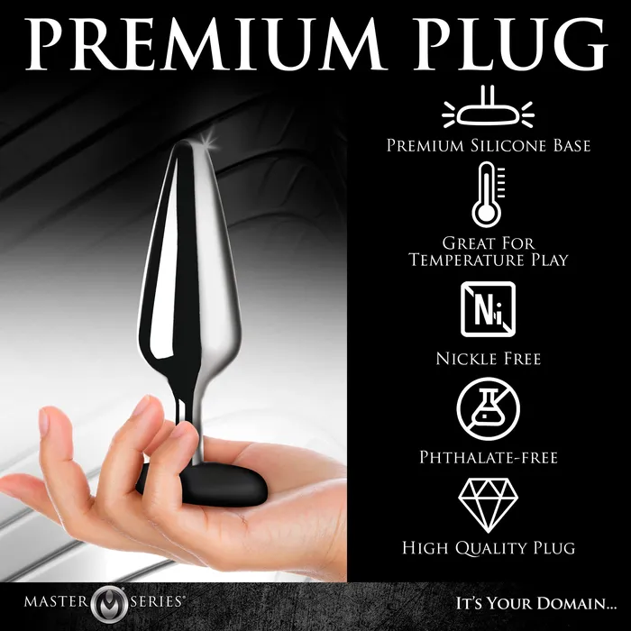 Master Series Anal Butt Slut Metal Silicone Butt Plug