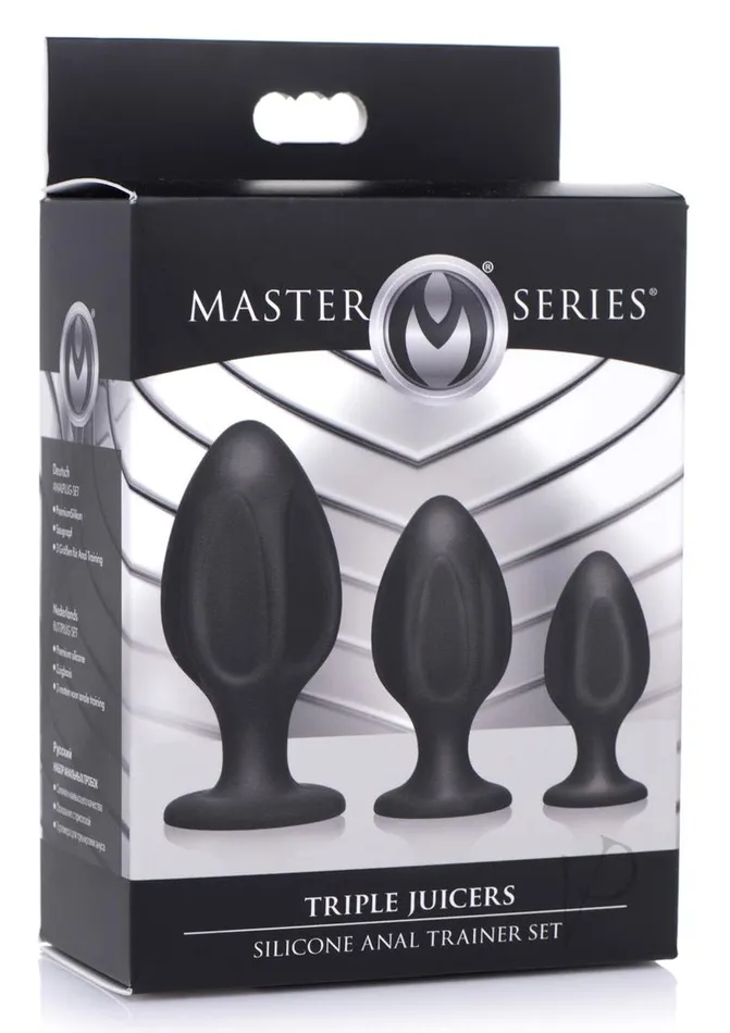 Master Series Anal Master Series Triple Juicers Silicone Anal Trainer Set 3 piece Black