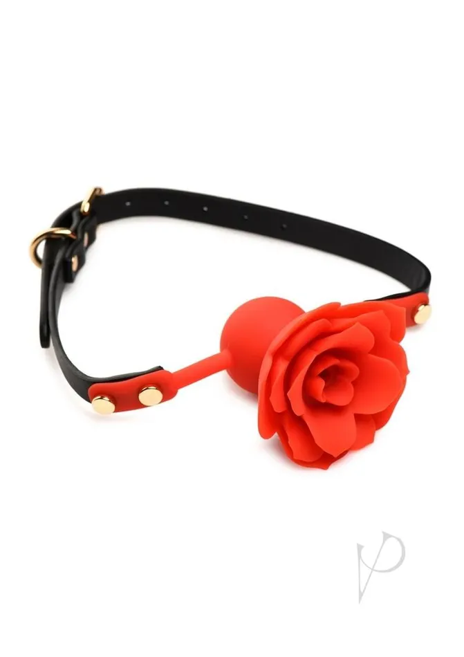 Master Series Blossom Gag Silicone Rose Gag RedBlack Master Series Anal